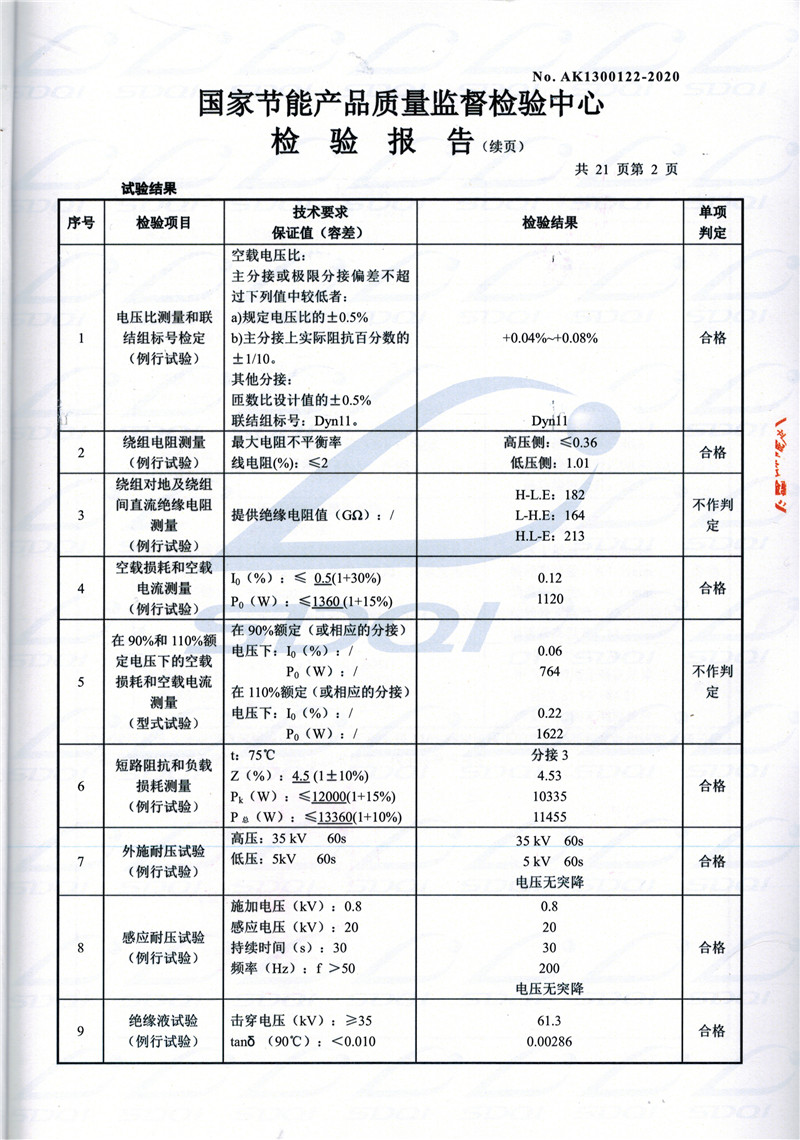 高低压试验报告-S11-1250鲁甸鲁甸鲁甸油浸式变压器-2.jpg